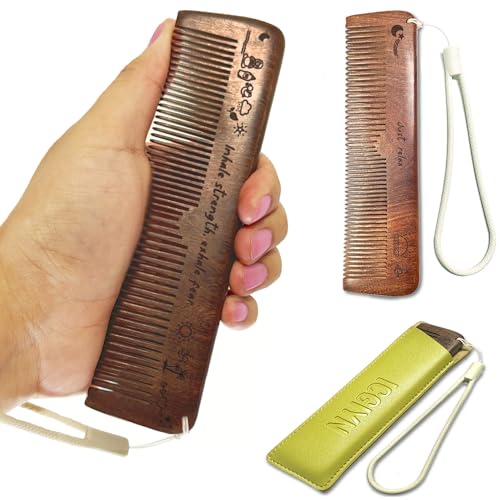 Wooden Birthing Comb for Labor Pain Relief with Leather Cover and Inspiring Quotes