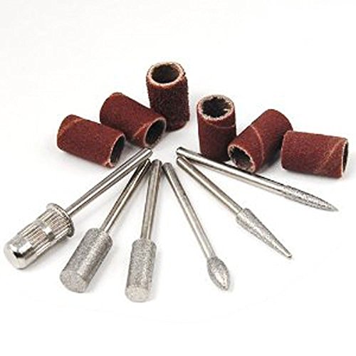 ZXUY 6-Piece Nail Drill Bits Set with 3/32 Inch Shank for Acrylic Nails