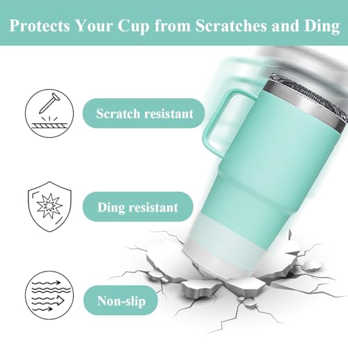 2 PCS Silicone Protective Boot for Yeti Rambler 20oz/25oz/30oz/35oz Tumbler, Anti-Slip Protective Silicone Water Bottle Bottom Boot Sleeve Cover for Yeti Tumbler [Transparent+Transparent]