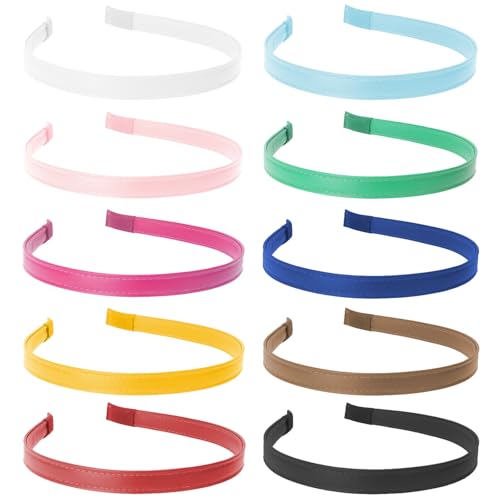 Wecoe PU Leather Headbands 10-Pack Non-Slip Hair Bands for Women and Girls
