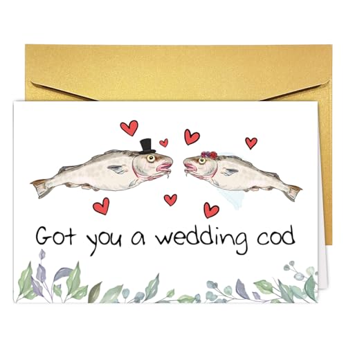 Funny Cod Pun Wedding Card - Newlywed Engagement Gift (#2)