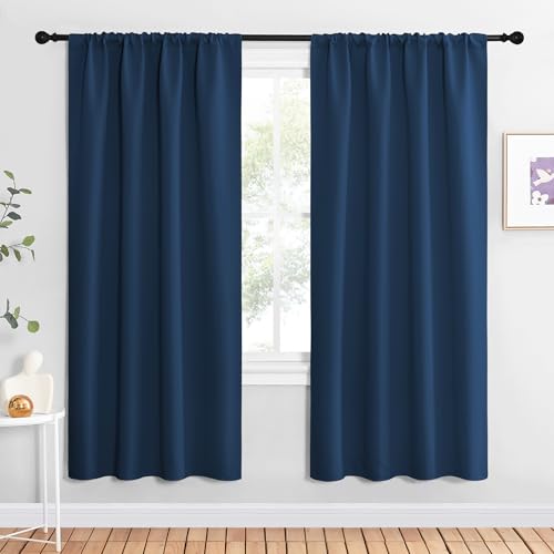 NICETOWN Moroccan Blue Blackout Curtains, 42" x 72" (2 Panels)