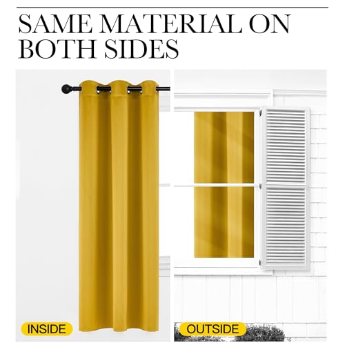 NICETOWN Gold Faux Silk Blackout Curtains 2 Panels 42x84 Inches for Small Windows