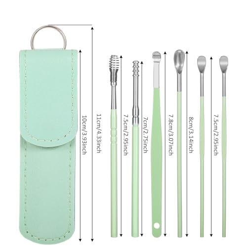 Prasacco 12-Piece Stainless Steel Earwax Removal Kit with PU Case