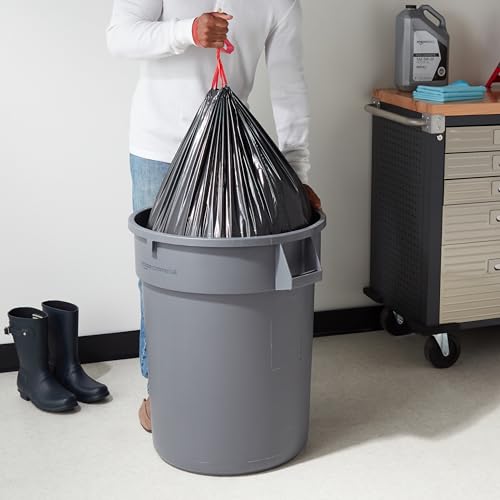 Amazon Basics 30 Gallon Drawstring Trash Bags, 50 Count