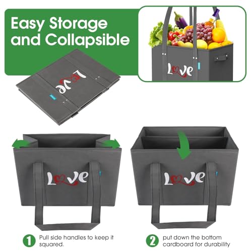 WISELIFE Extra Large Reusable Grocery Tote Bags - 3 Pack