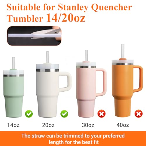 Stanley Quencher Replacement Straws - 10 Pack with Brushes