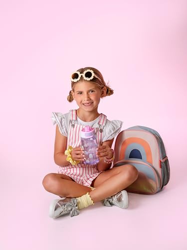Ello Pop & Fill 16oz Kids Water Bottle - Leak-Proof Tritan Plastic, Rainbows