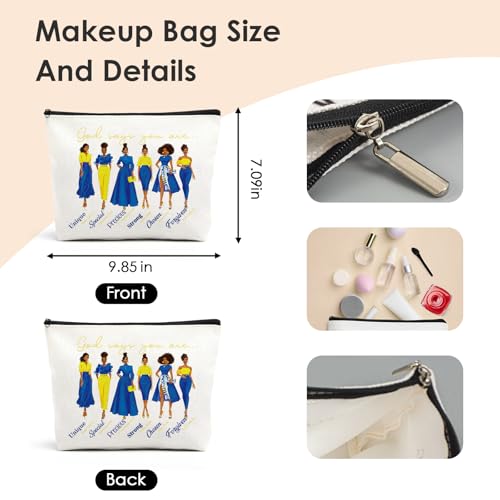 VeloKomo Waterproof Makeup Bag - Blue and Gold Bible Verse Toiletry Pouch