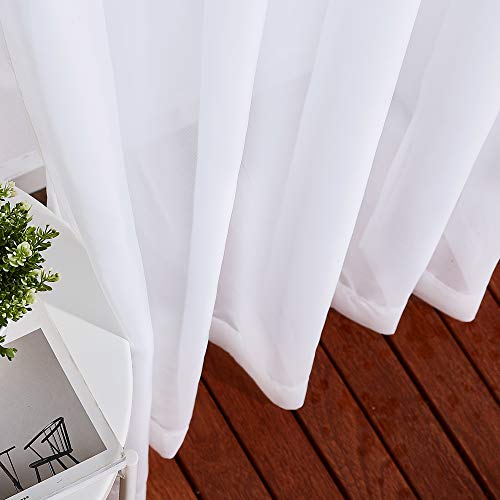 NICETOWN Extra Long Sheer Curtains 70x108 Set of 2 - White Grommet Drapes for Living Room