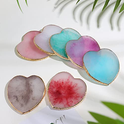 Resin Nail Art Palette and Polish Mixing Plate with Gold Edge
