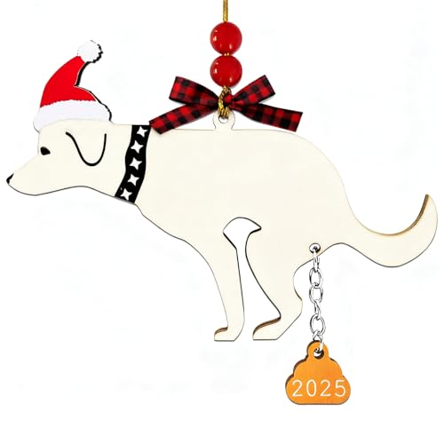 Funny Dog Pooping Christmas Ornament - Hilarious Holiday Decor