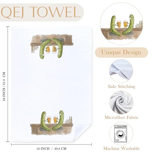 Funny Pickle Kitchen Dish Towels 16x24 Inch Decorative Tea Towel