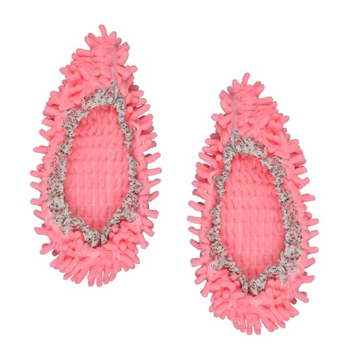Reusable Microfiber Mop Slippers for Easy Floor Cleaning - Pink