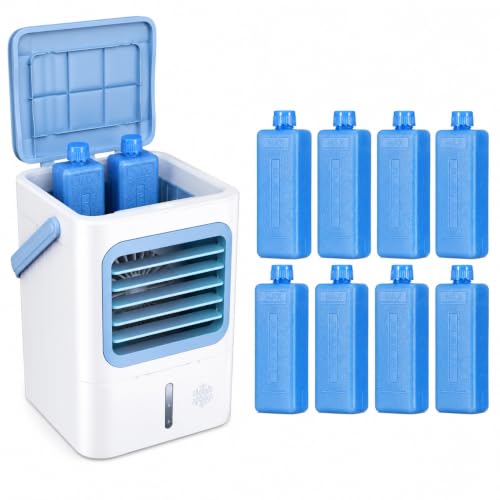 Beavorty Reusable Ice Packs - 8pcs Cooling Blocks for Air Coolers & Camping