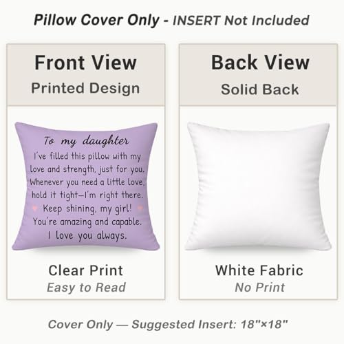 HERHOME Lavender Daughter Pillow Cover - Gifts for Daughter, Cozy Home Decor