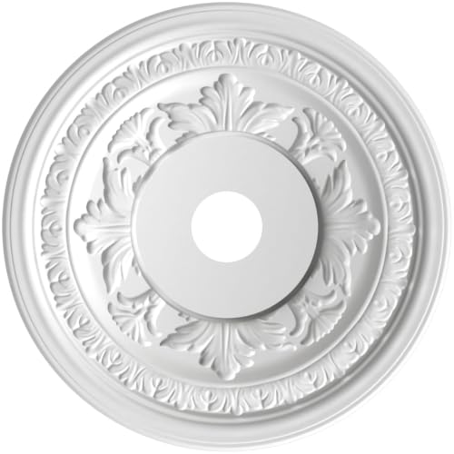 Ekena Millwork 22-Inch Metallic Black Night Ceiling Medallion - Baltimore PVC Decorative Accent