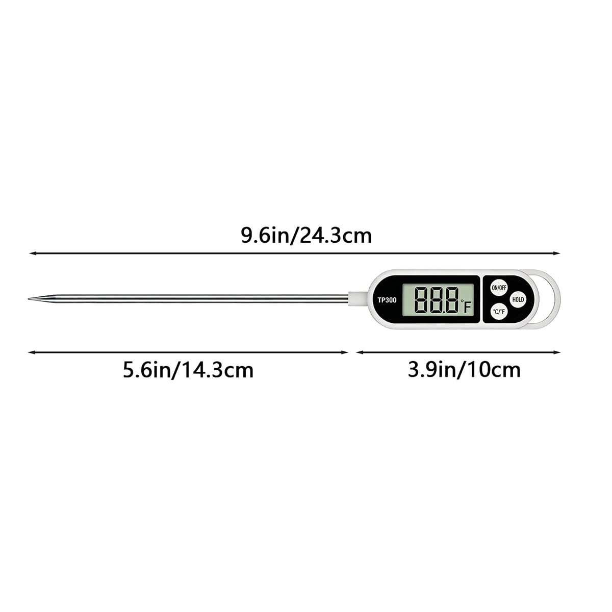 Skiennix Digital Instant Read Candy Thermometer - Perfect for Meat, Cooking, BBQ & Frying | 9.4in