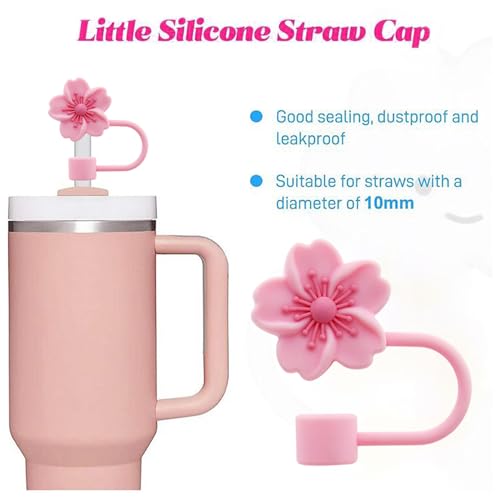 Cherry Blossom Straw Cover Caps for Stanley Cup - 2 Pack