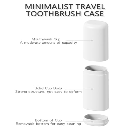 Baowindy Portable Toothbrush Travel Case and Toothpaste Holder - Gray