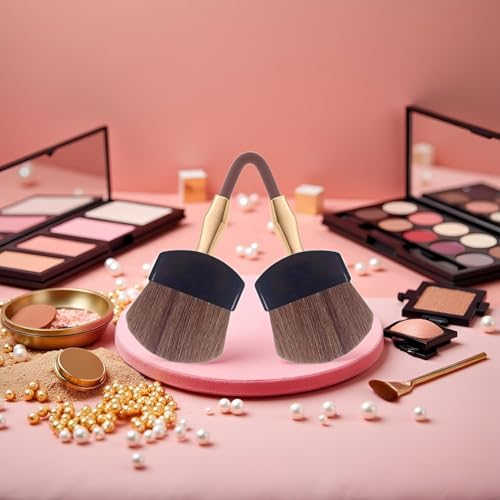 Seadiquiet Mini Powder Blush Brush Set, 2Pcs Small Makeup Brushes