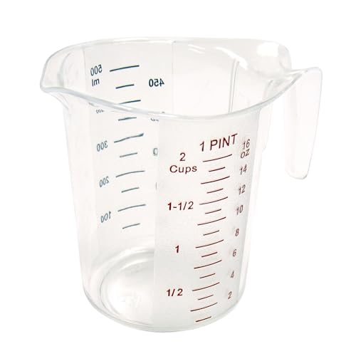 Winco 1 Pint Clear Plastic Measuring Cup – Durable Polycarbonate