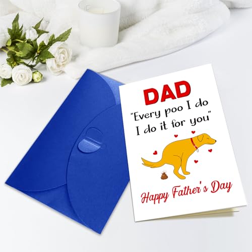 Funny Father's Day Card for Dog Dads - Hilarious Gift with Envelope