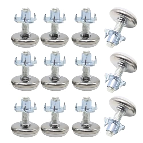 Norjiagu Heavy Duty Adjustable Furniture Levelers M8x28x30mm 12 Pack for Chairs Tables Cabinets