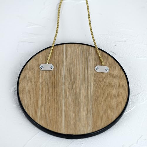 8.66-Inch Round Wall Mirror with Black PVC Frame - Decorative Wall Art