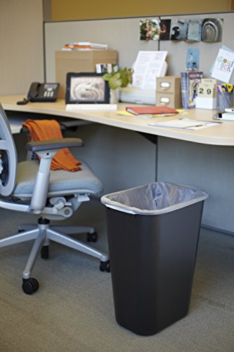 Rubbermaid Commercial Deskside Trash Can, 10.25-Gallon, Black, 12-Pack