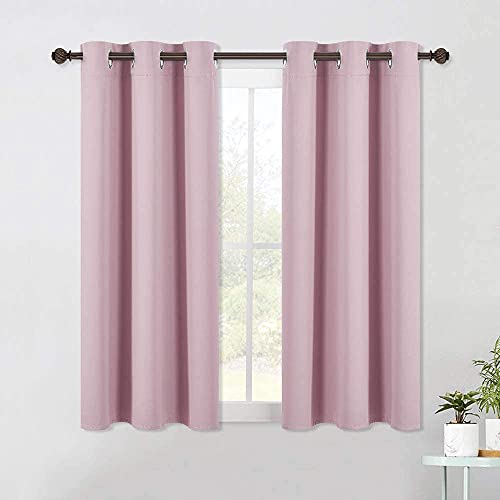 NICETOWN Baby Pink Blackout Curtains - Thermal Insulated, 42" x 54" (Pack of 2)