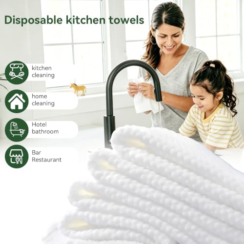 2-Ply Disposable Cleaning Washcloths, 100 Pack for Kitchen Use