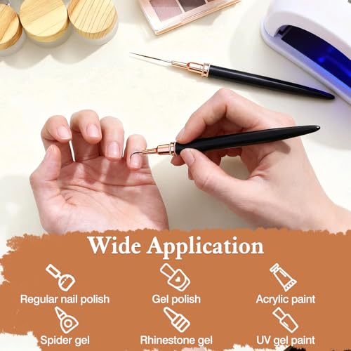 Brvlsoc 5-Piece Metallic Nail Art Liner Brush Set for Fine Details
