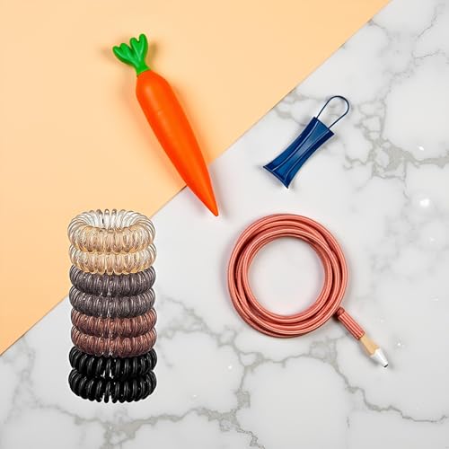 Jowxsx 8-Piece Spiral Hair Ties Waterproof Phone Cord Ponytail Holders