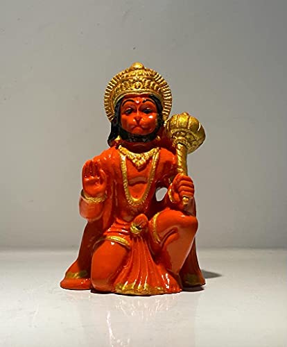 Hanuman Ji Idol in Blessing Posture with Gada - Spiritual Decor for Home, Car & Temple