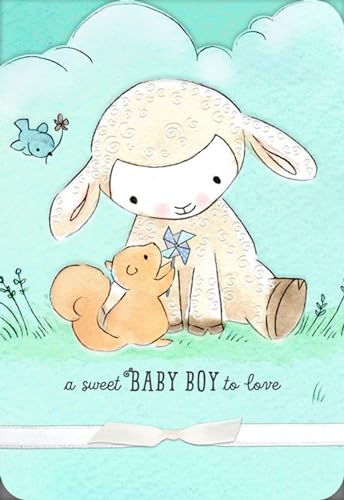 Hallmark Baby Shower Card for Boy with Little Lamb Design