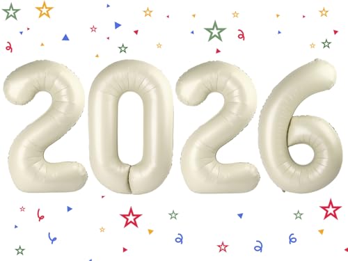 40-Inch Cream Number Balloons for 2026 Graduation Decorations