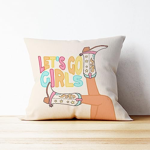 Mancheng-zi Preppy Cowgirl Pillow Cover 18x18in Western Style Room Decor Color-8