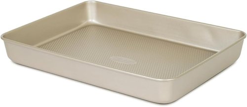 Glad Baking Pan Nonstick - Heavy Duty Oblong Metal Dish for Cake & Lasagna - Medium Size
