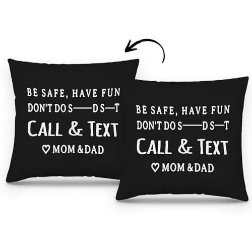 Mingnei Have Fun Be Safe Don't Throw Pillow Cover Black 18x18 Decorative Cushion Case for Dorm Sofa Bed