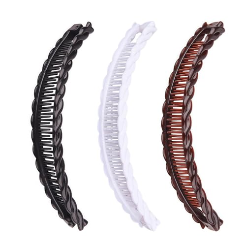 3 Pack Banana Hair Clips Set Vintage Bow Hair Grips for Thick Hair