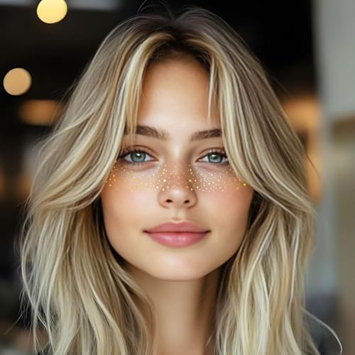 Corabsar Gold Glitter Freckles Face Tattoo Stickers 6pcs