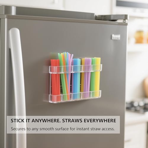 Ortarco Acrylic Straw Holder Organizer for Cabinet Door with Drainage