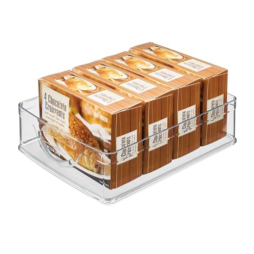 iDesign Stackable Clear Plastic Pantry Storage Bin with Handles