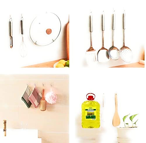 Heavy Duty Adhesive Hooks 33lbs - Clear Wall & Ceiling Hangings, Reusable Damage-Free