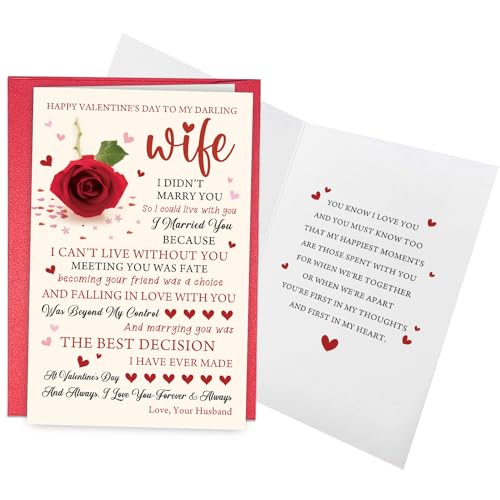 Valentines Day Card for Wife - Romantic Greeting Card by RollupJoy