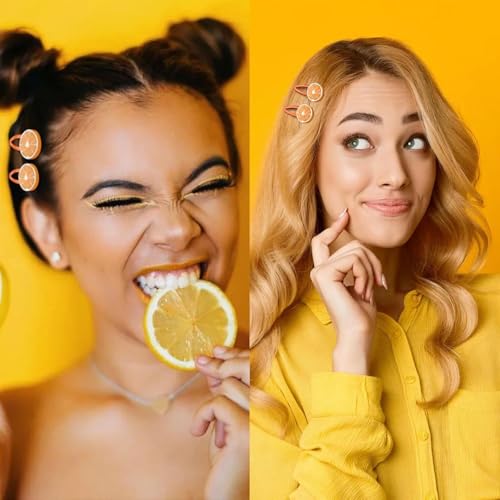 Orange Slice Hair Clips 2Pcs Decorative Snap Barrettes for Women Girls