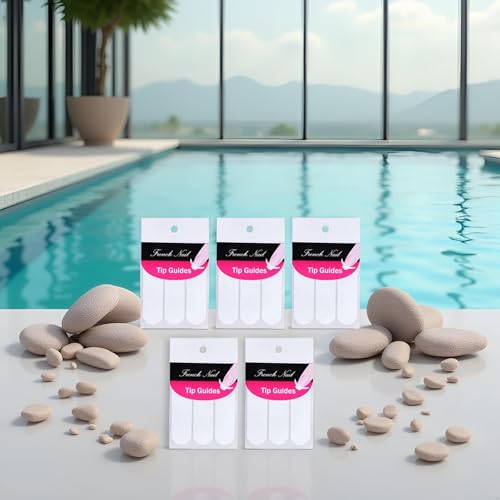 French Manicure Nail Guide Stickers - 240 Pcs Moon Shape Self-Adhesive Tips