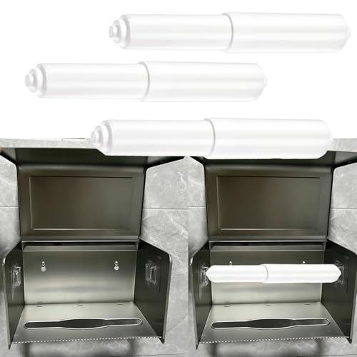 Universal Toilet Paper Holder Replacement Rod - 3 Pack, White Plastic