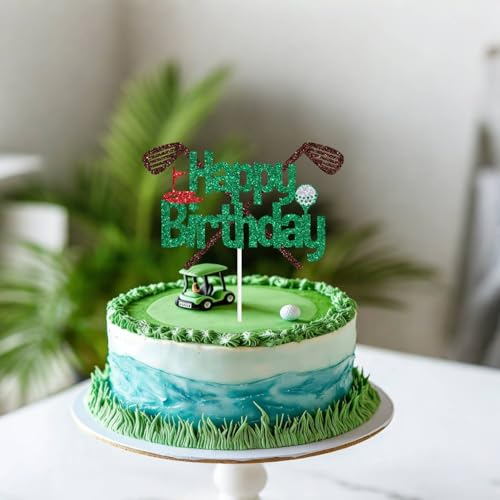 Golf Birthday Cake Topper - Happy Birthday Decor for Golf Lovers
